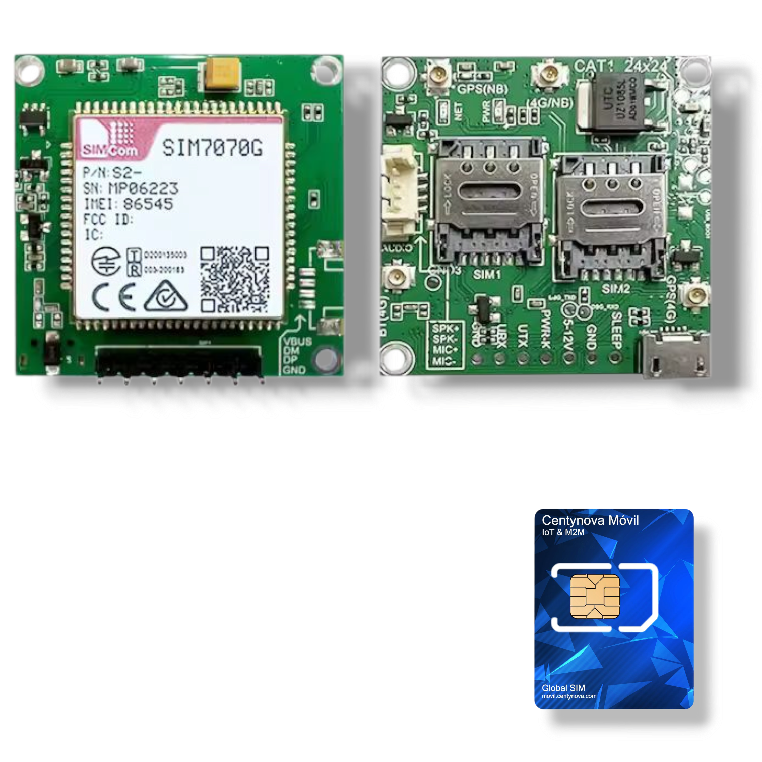SIM7070G Módulo NB-IoT + SIM Centynova IoT