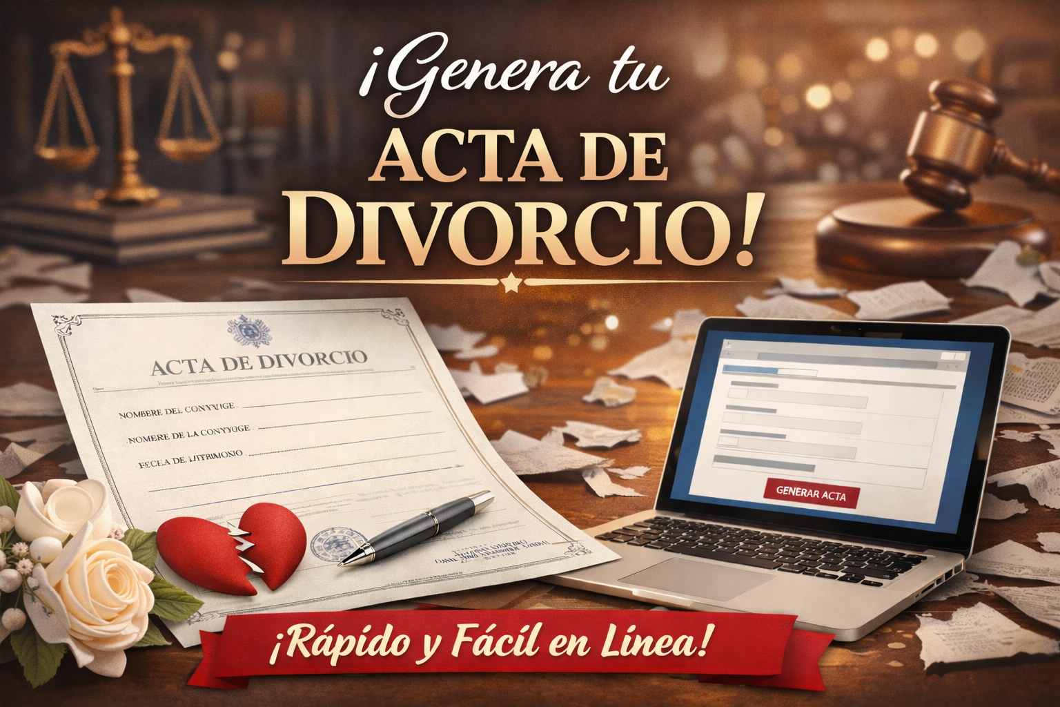 Obtén tu Acta de Divorcio Original y Certificada en Línea