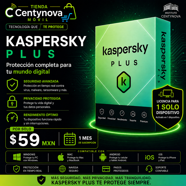 Kaspersky Plus,  1 Dispositivo, 1 Mes