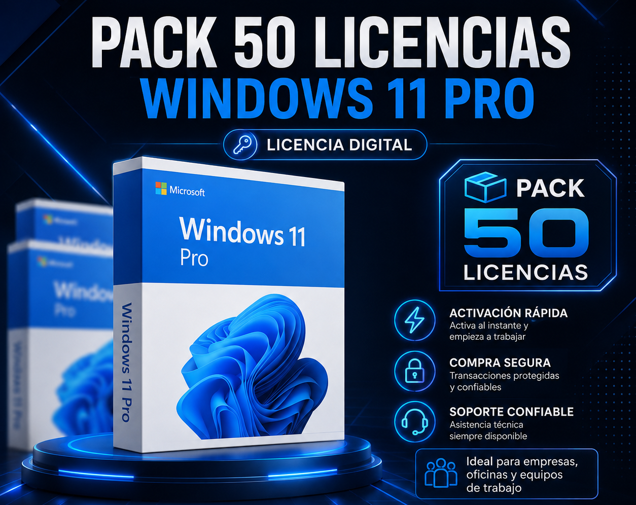 PACK 50 Licencias de WINDOWS 11 PRO