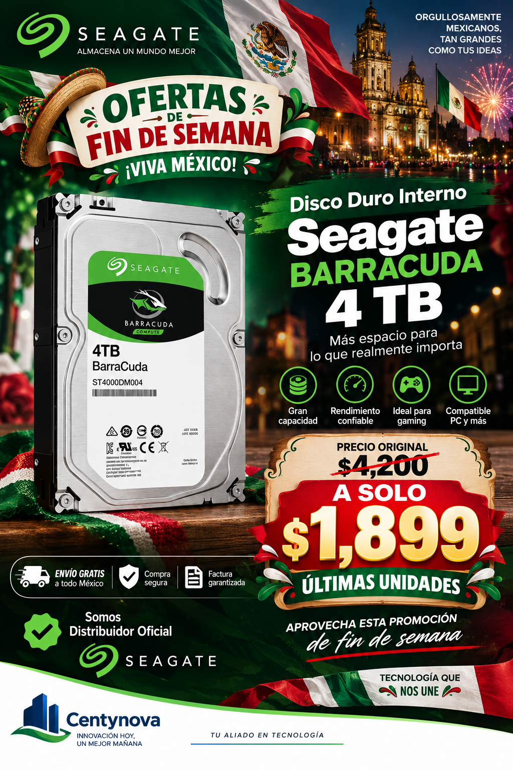 Disco Duro Interno Seagate 3.5'' 4tb Sata Iii St4000dm004